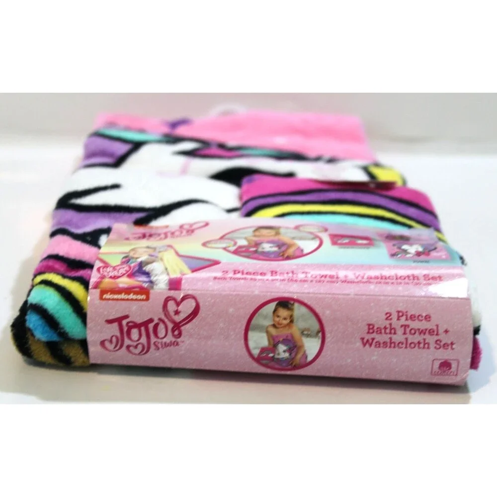 Nickelodon Unicorn Rainbow Bath Towel Washcloth Set 2 Pc 25